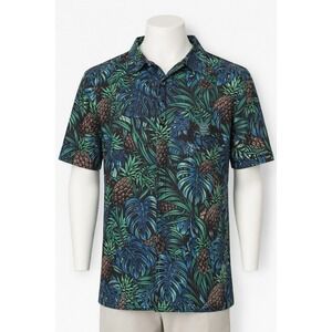 Tattoo Golf Aloha Polo Mens L Tropical Pineapple Skull Golf Hawaiian Resort